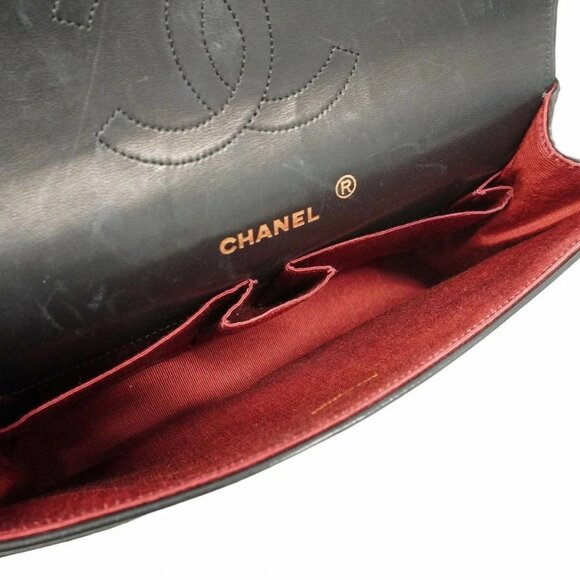 Authentic CHANEL Vintage Classic Double Flap Bag Lambskin Chain Shoulder Purse - Picture 11 of 13